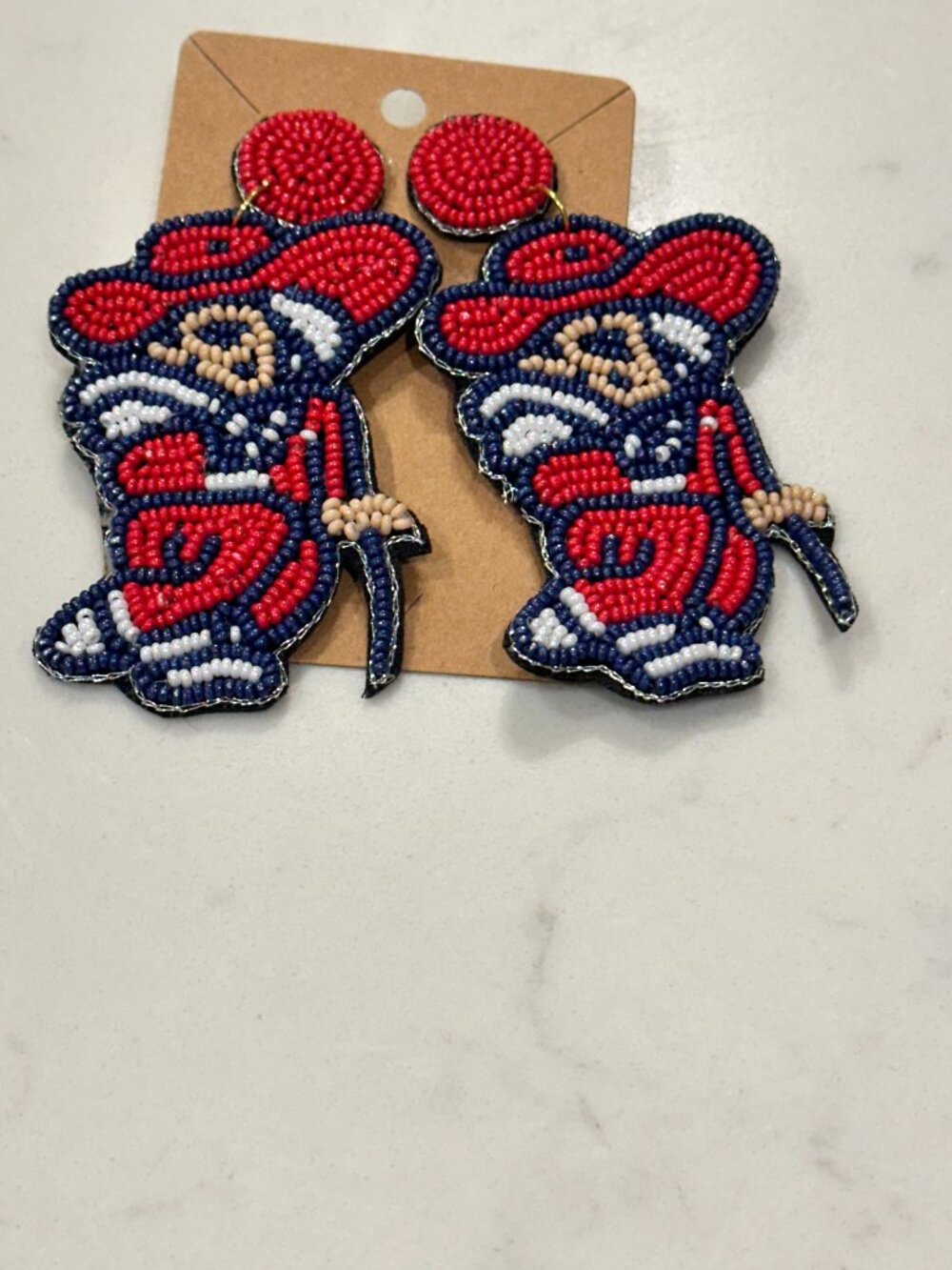 Colonel Reb Beaded Earrings Ole Miss Game Day